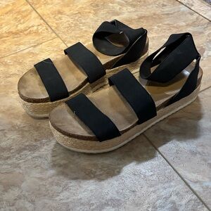 Black Strappy Platform Sandals